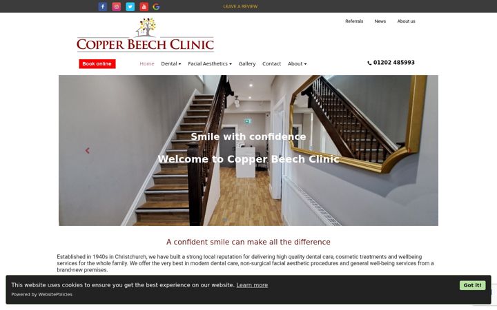 Snímek obrazovky copperbeechclinic.co.uk