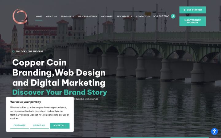Screenshot of coppercoindesign.com