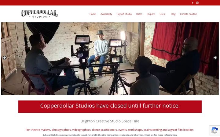 Snímek obrazovky copperdollarstudios.co.uk