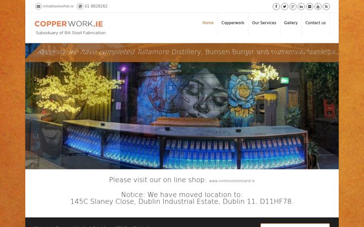 Screenshot ta' copperwork.ie