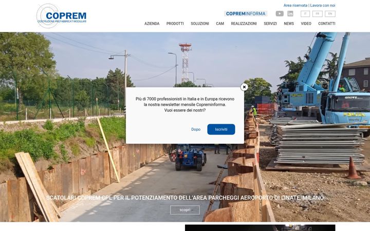 Posnetek zaslona coprem.it