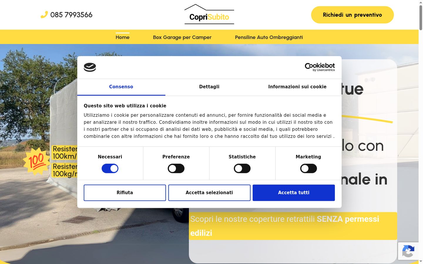 Captura de ecrã do banner de consentimento apresentado antes de qualquer interação