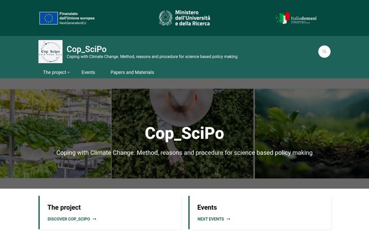 Екранна снимка на copscipo.unimi.it