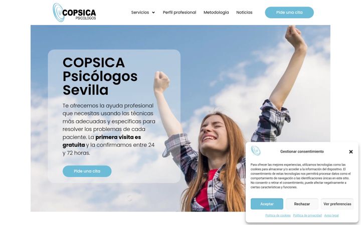 Screenshot of copsica-psicologosevilla.es