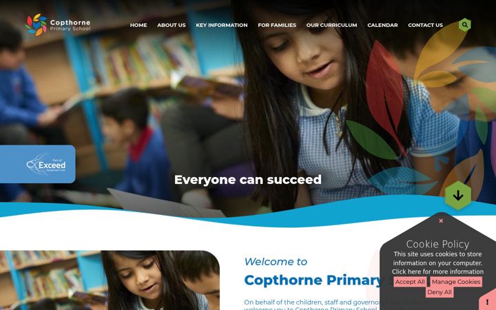 Screenshot of copthorneacademy.co.uk