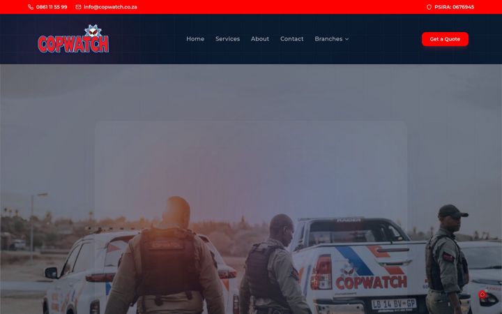 Snímek obrazovky copwatch.co.za