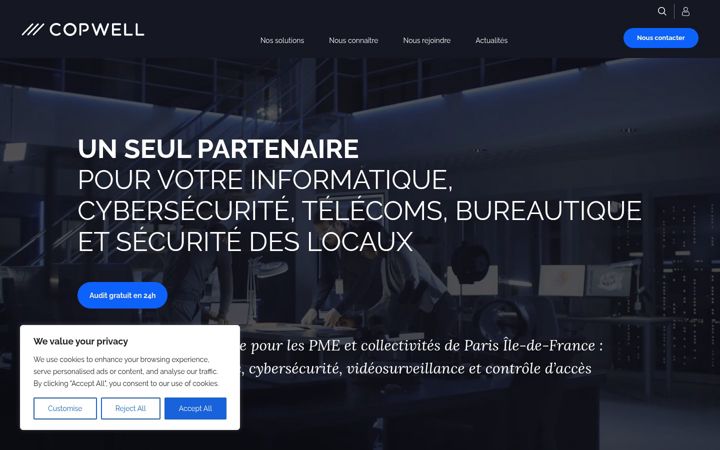 Screenshot di copwell.fr