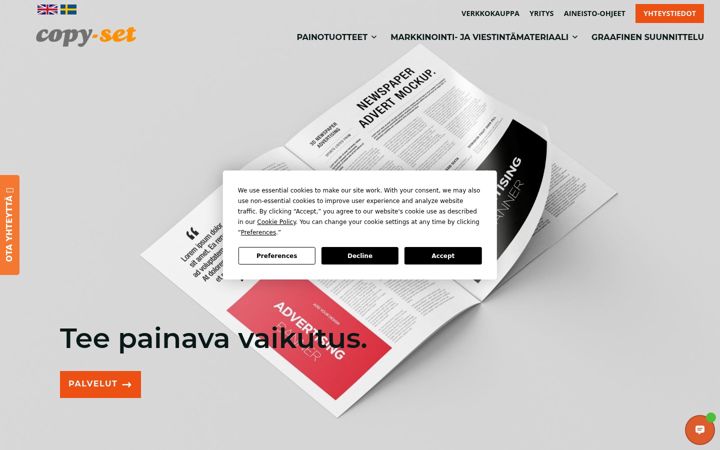 Screenshot of copy-set.fi