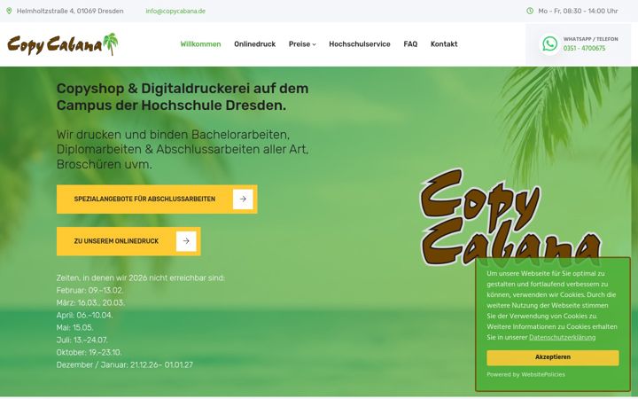 Screenshot of copycabana.net