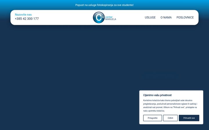 Screenshot του copycentar-manuela.hr