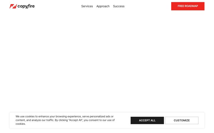 Screenshot of copyfireagency.com