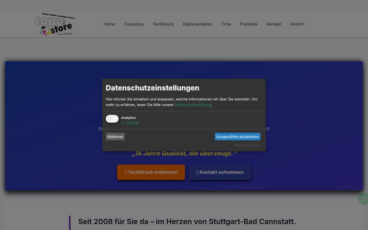 Screenshot of copyinkstore.de