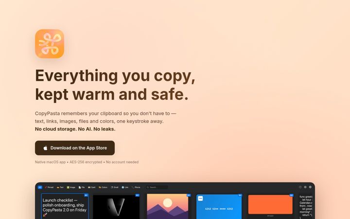 Screenshot of copypasta.pro