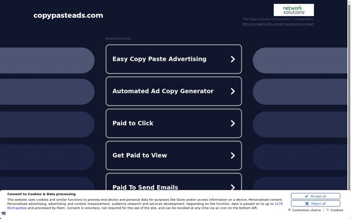 Screenshot of copypasteads.com