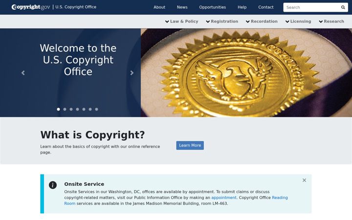 Ekrano kopija copyright.gov