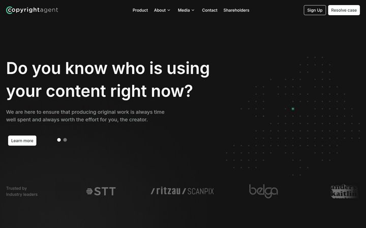 Screenshot of copyrightagent.dk