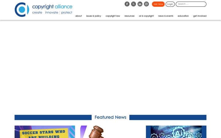 Screenshot of copyrightalliance.org