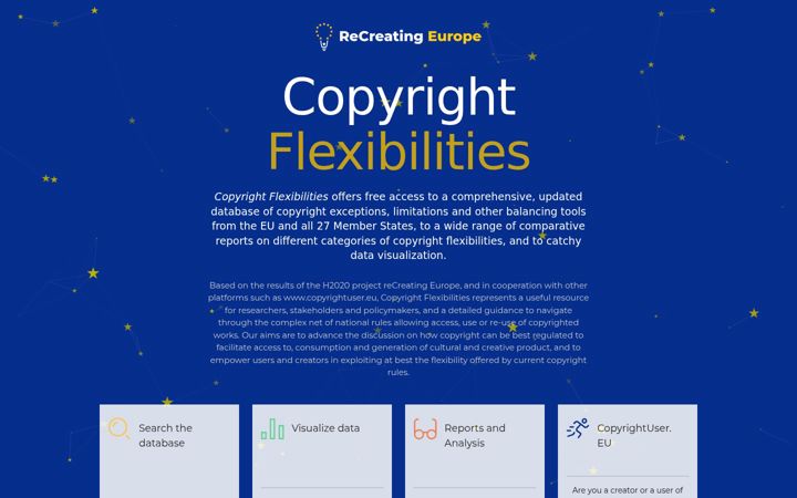 Screenshot of copyrightflexibilities.eu