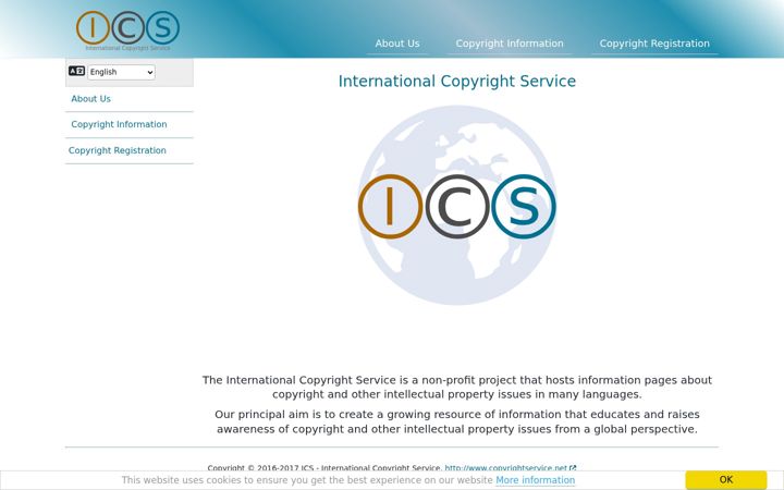Screenshot of copyrightservice.net