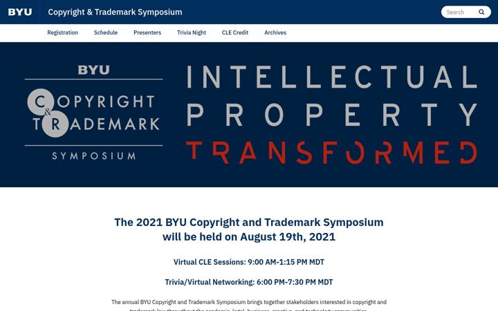 Screenshot of copyrightsymposium.byu.edu