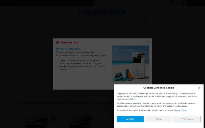 Екранна снимка на copyservice.it