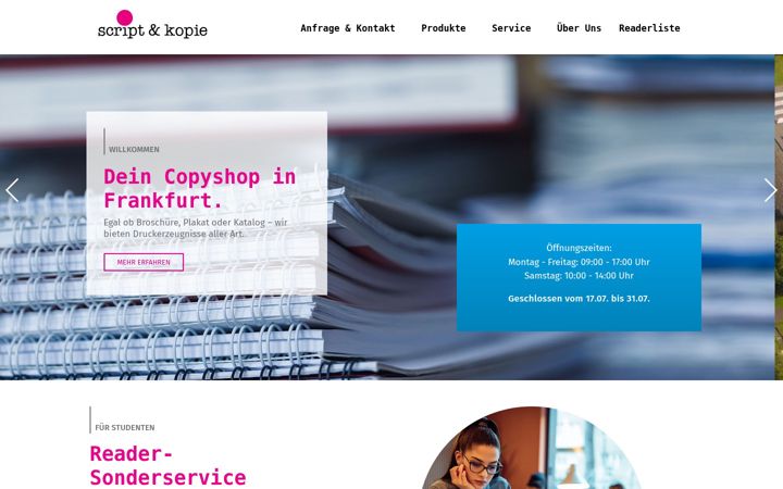 Screenshot of copyshop-frankfurt.de