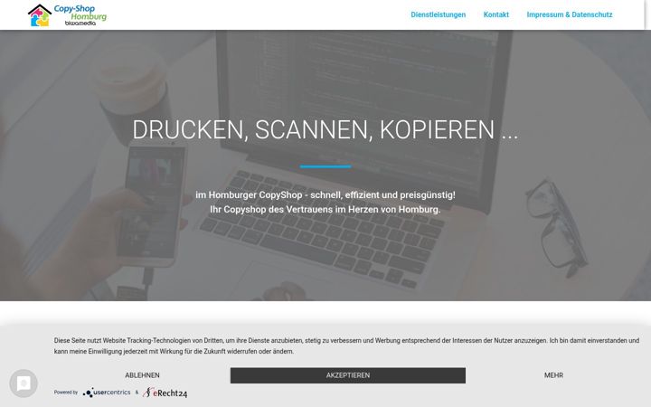 Screenshot of copyshop-homburg.de