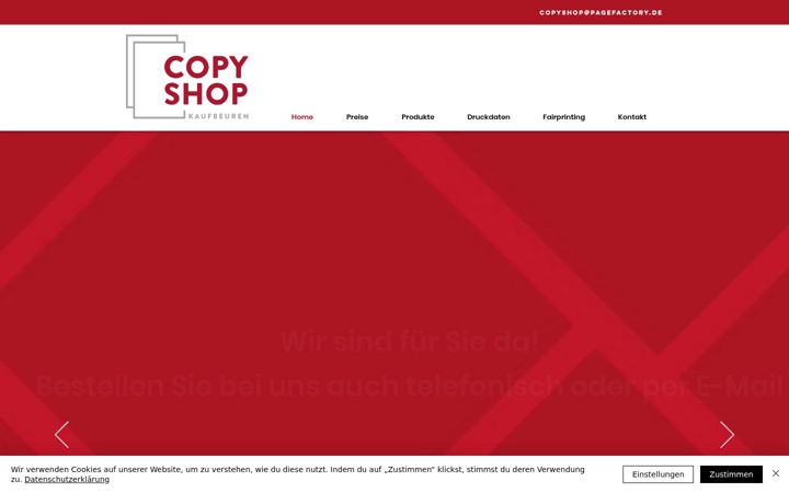 Screenshot of copyshop-kaufbeuren.de