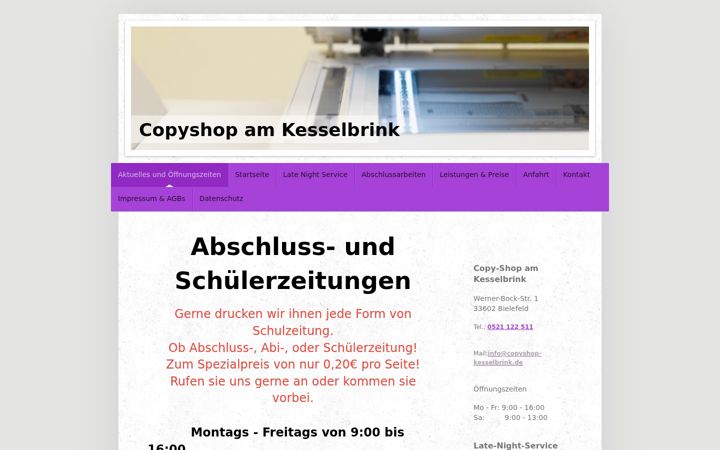 Screenshot of copyshop-kesselbrink.de