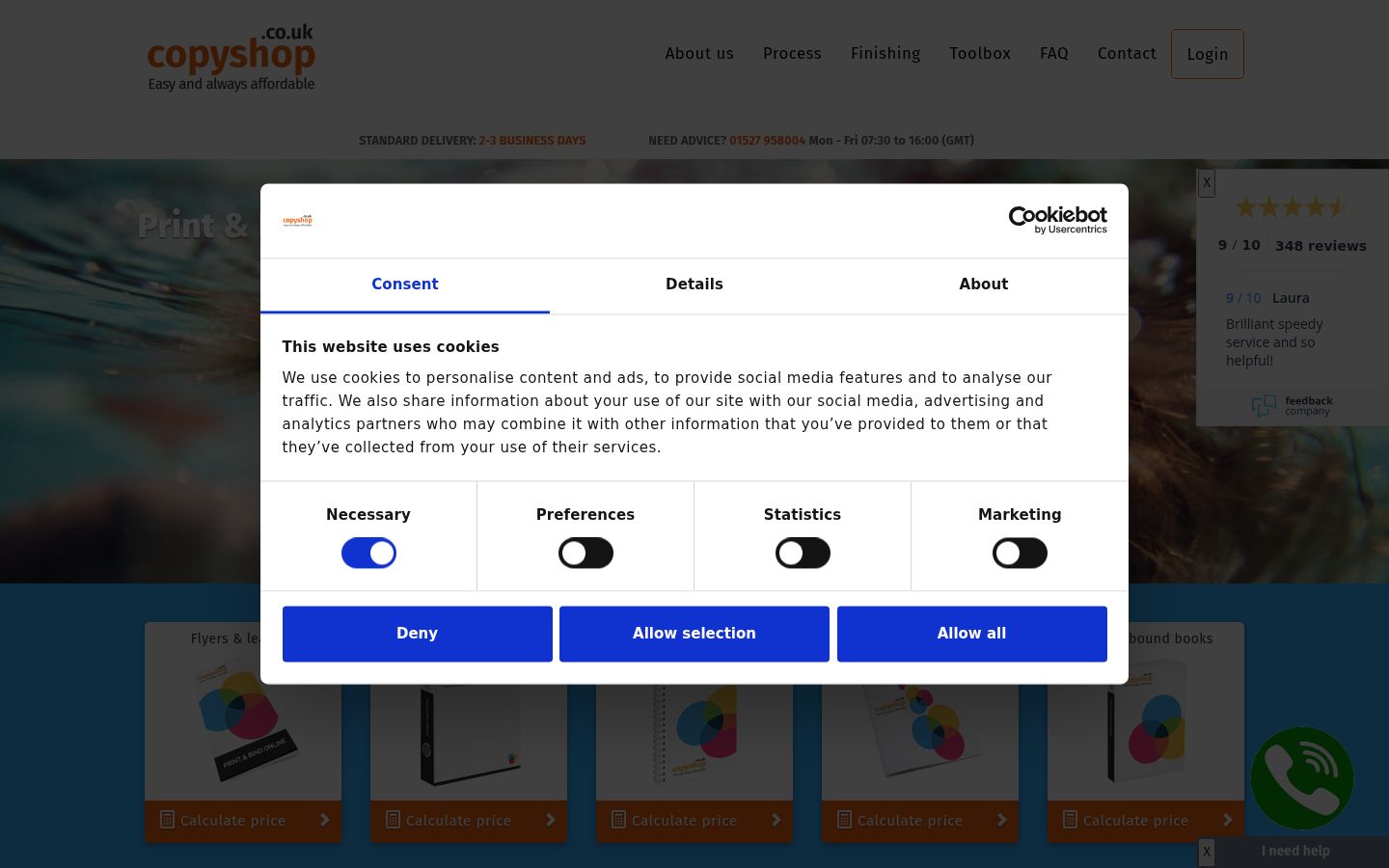 Screenshot del banner di consenso mostrato prima di qualsiasi interazione