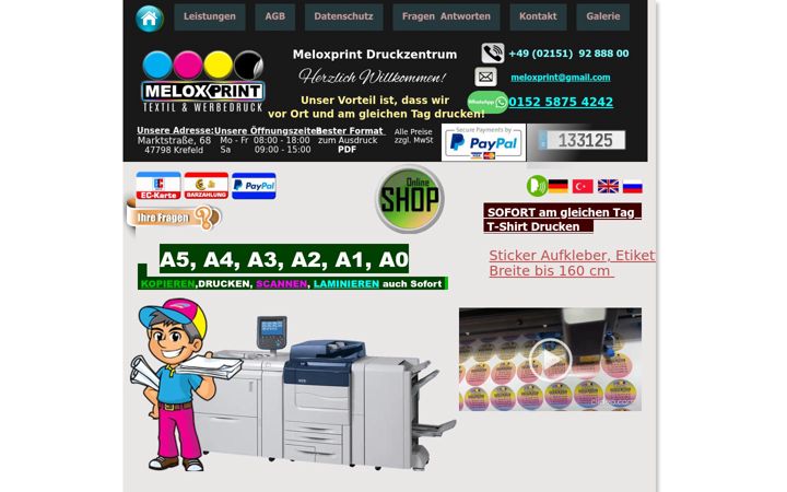 Screenshot of copyshopmelox.de