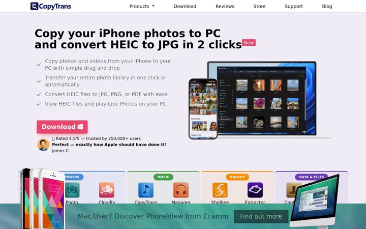 Screenshot of copytrans.net