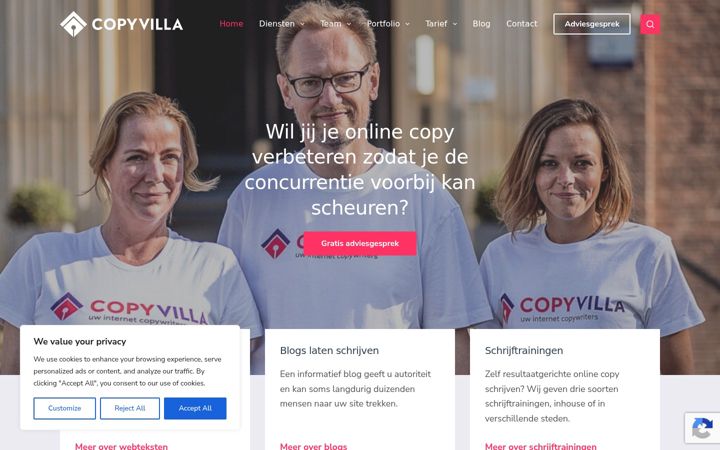 Screenshot of copyvilla.nl