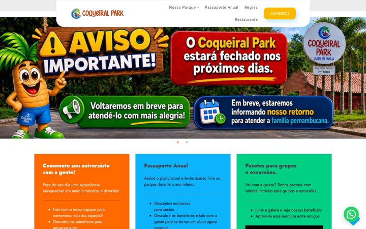 Screenshot van coqueiralpark.com.br