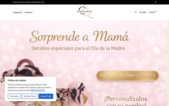 Screenshot of coquetorios.com