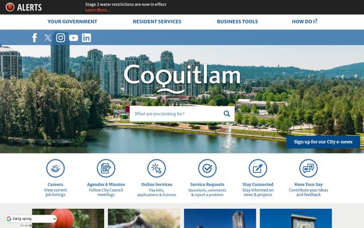 Screenshot of coquitlam.ca