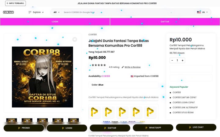 Skærmbillede af cor188slot.org
