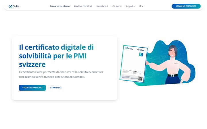 Screenshot of cora-certificato.ch