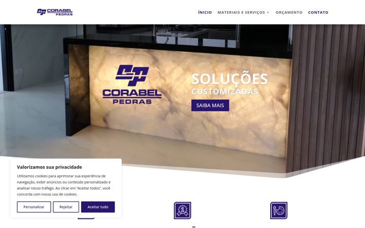 Screenshot of corabelpedras.com.br