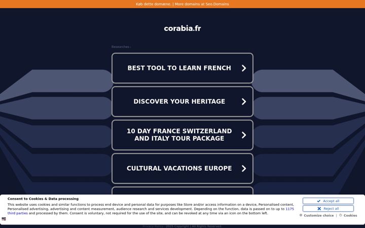 Screenshot di corabia.fr