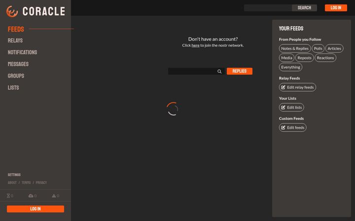 Screenshot of coracle.social