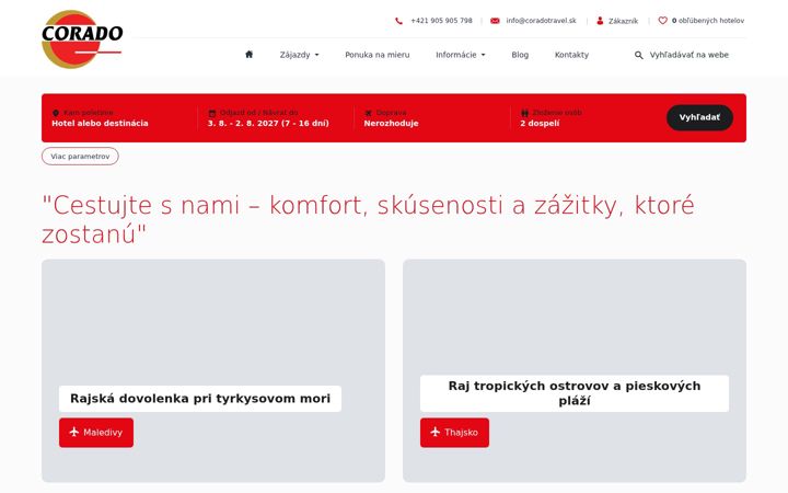 Screenshot of coradotravel.sk