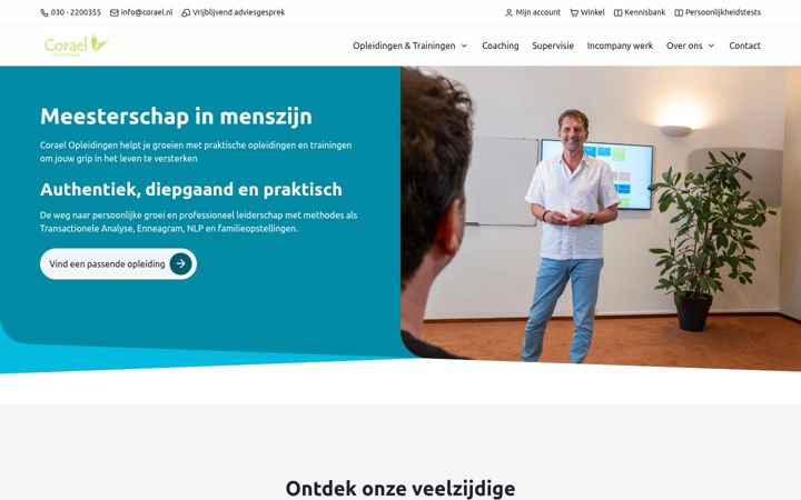 Screenshot of corael.nl