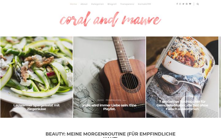 Screenshot of coralandmauve.at