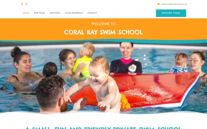 Screenshot ta' coralbayswimming.co.uk