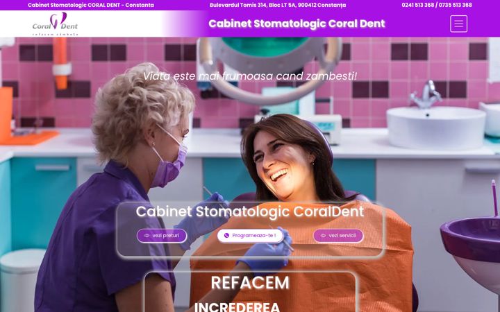 Screenshot of coraldent.ro