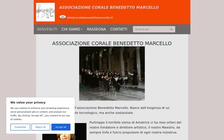 Екранна снимка на coralebenedettomarcello.it