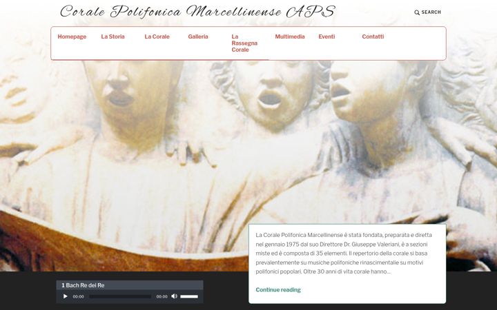 Screenshot of coralepolifonicamarcellinense.org
