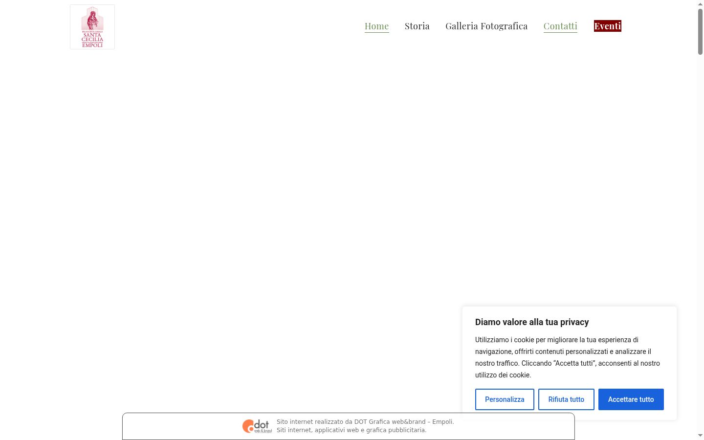 Screenshot del banner di consenso mostrato prima di qualsiasi interazione