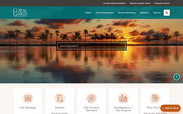 Captura de ecrã de coralgables.com